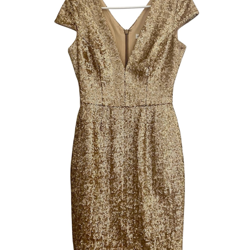 Dress the Population | Elegant Gold Sequin Dress Bodycon Bree